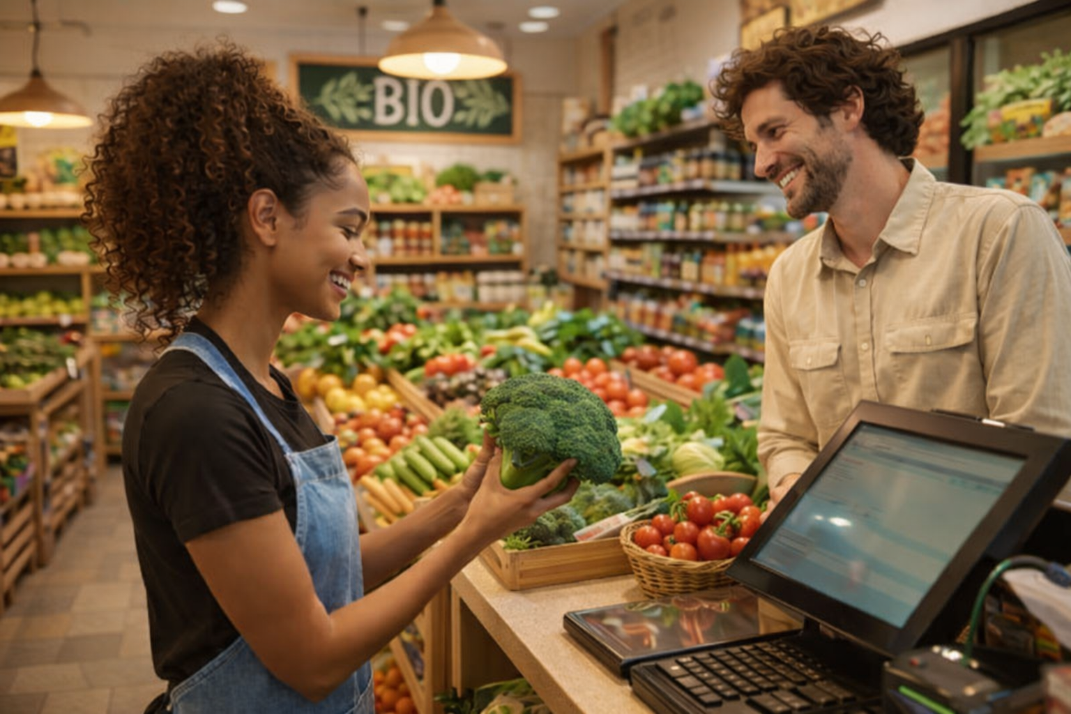 Fresh grocery store interior
